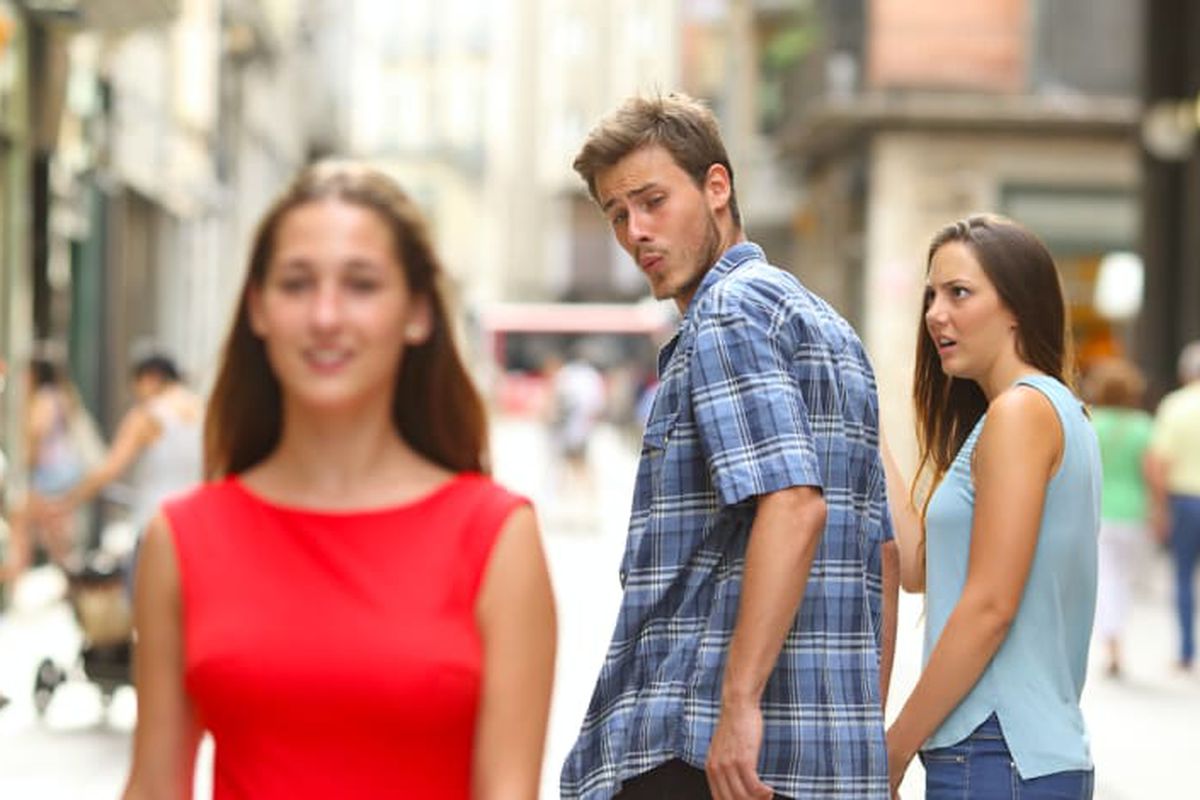 Distracted Boyfriend meme about Filson